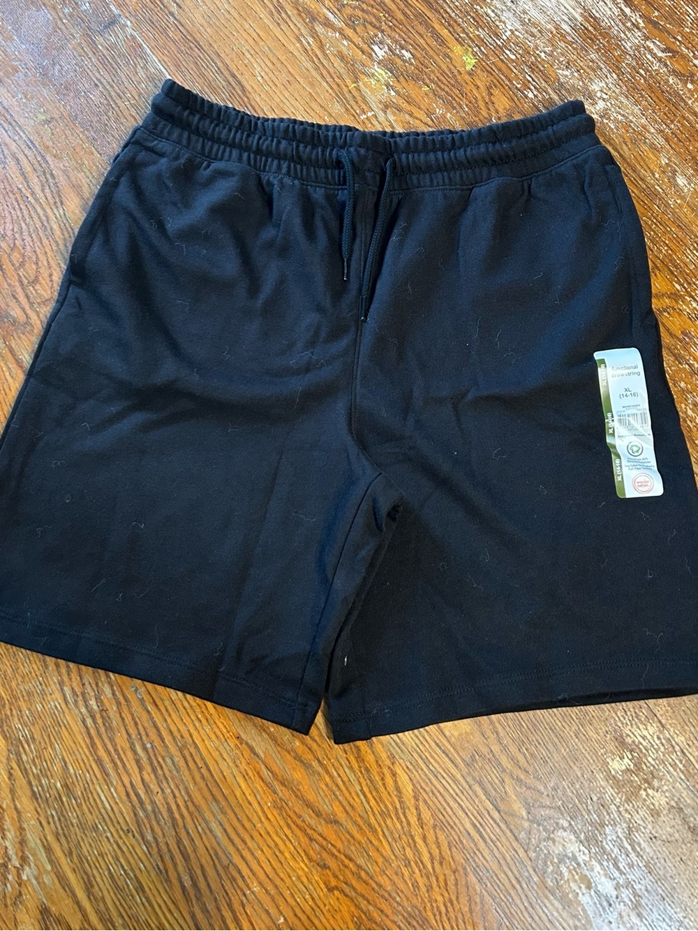Boys Black Drawstring Athletic Shorts wonder nation xl